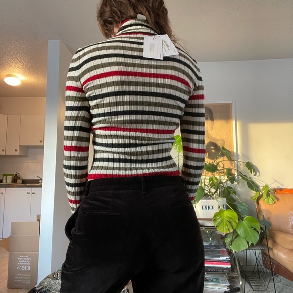 JW ANDERSON Square Zipper Puller Fitted Merino Wool Turtleneck Top XS - Picture 5 of 5